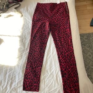 Zara Red leopard pants